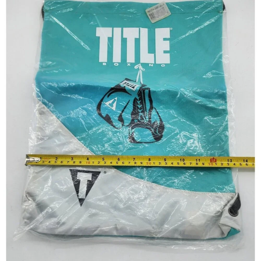 NEW TITLE Boxing Club‎ Drawstring Backpack Sport Bag Blue/White Graphic 16